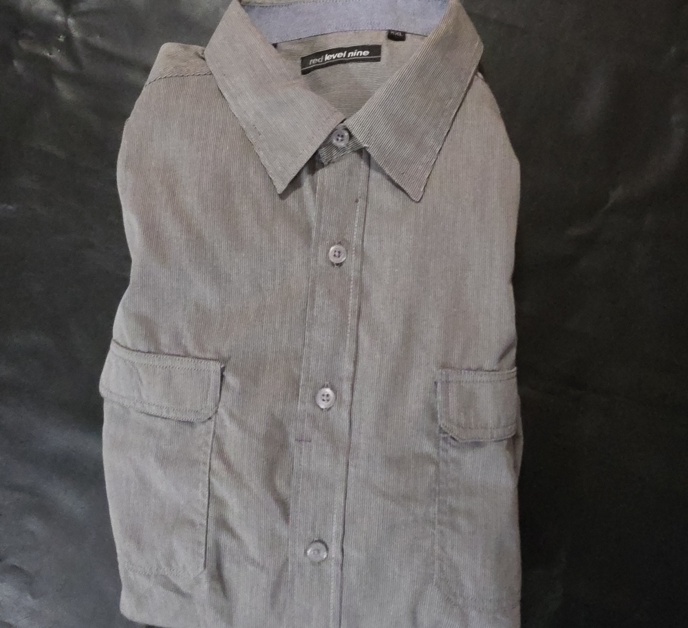 Red Level Nine Men's Casual Grey Button-Down Shirt